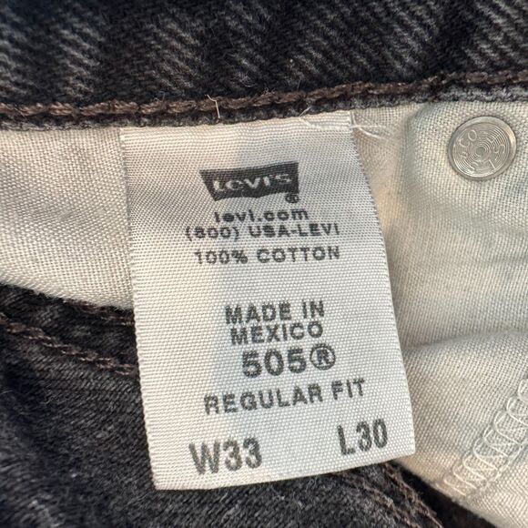 Vintage Y2K Levi's 505 Jeans 33x30 Black Faded Baggy Relaxed Fit Grunge Denim - Picture 7 of 8